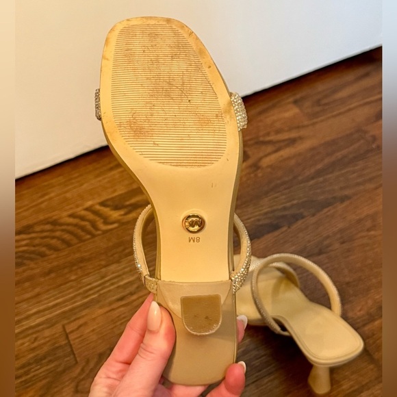 Michael Kors Clara Tan Rhinestone High Heel Party Wedding Sandals- Size 8 - Picture 5 of 7